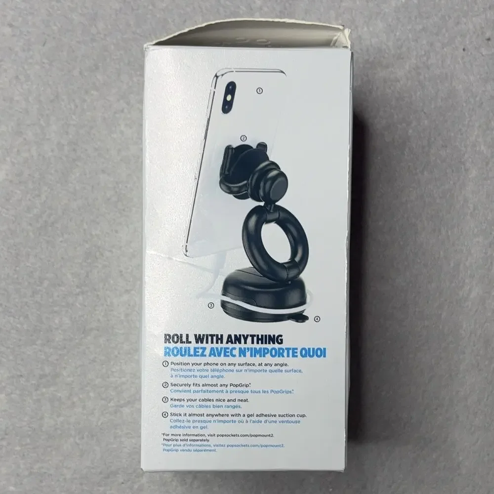 PopSockets PopMount 2 Car Mount Dashboard Windshield Rotating Adjustable Black